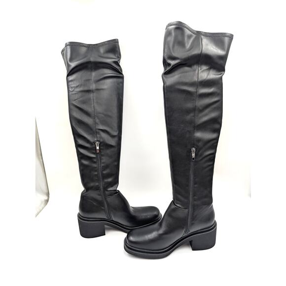 Franco Sarto Kelly Over-The-Knee Boots Round Toe Women's Black Size US9.5 EU40.5 - Picture 8 of 15